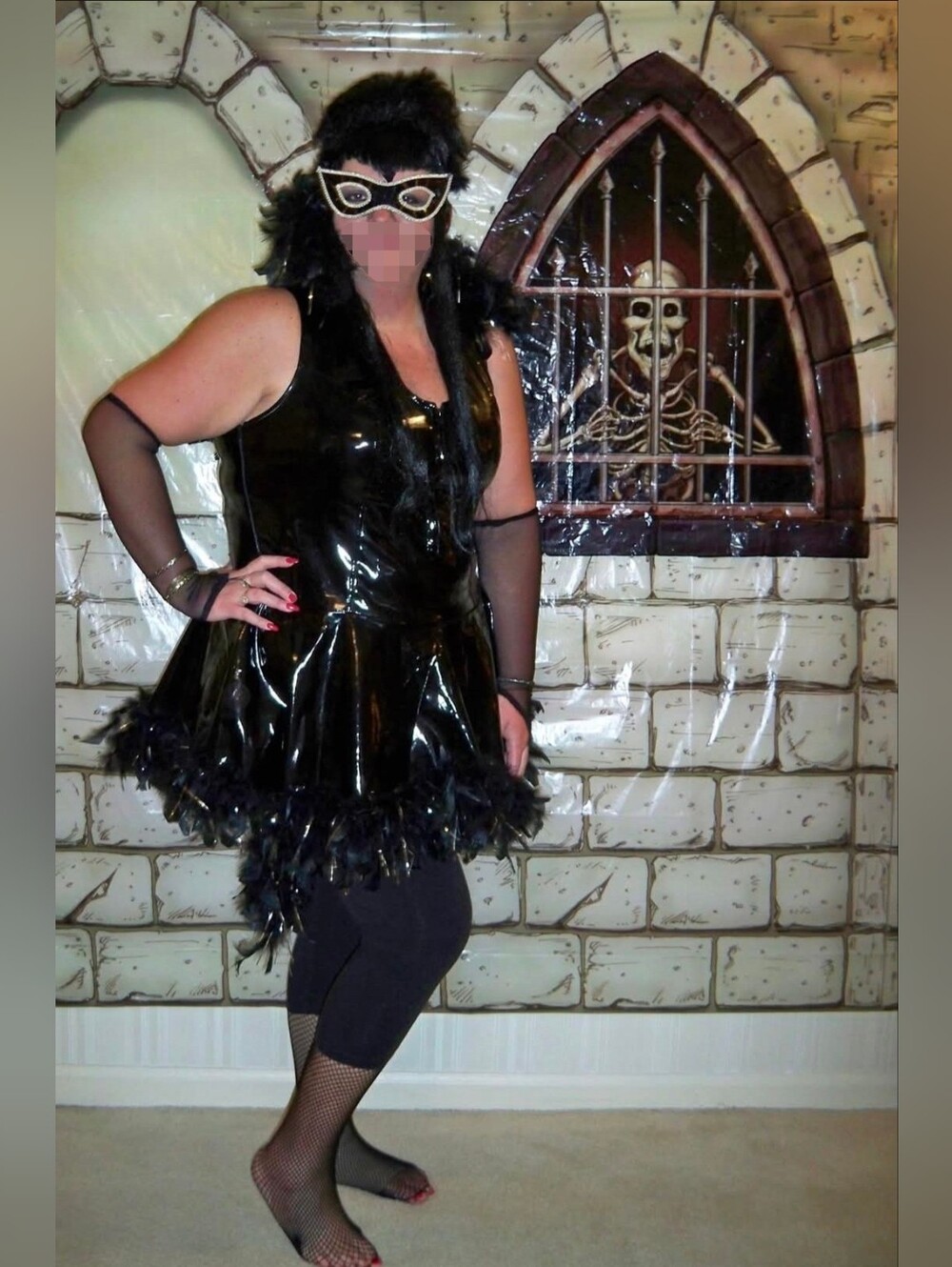Black Raven Feathered Plus Size 3x Costume